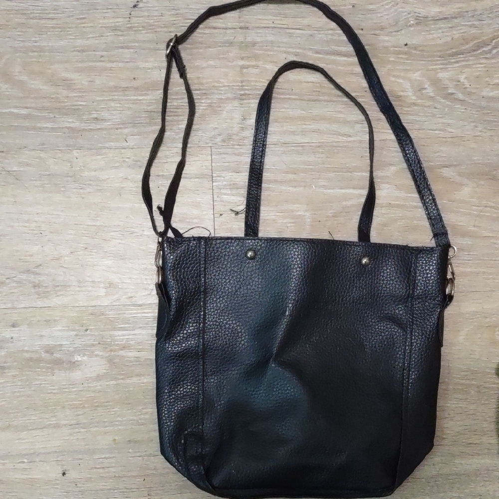 Black Leather Tote Bag